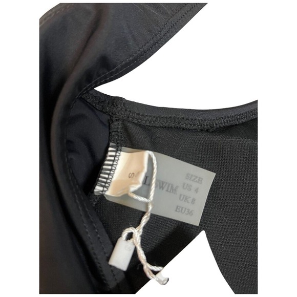 New Zaful Swimsuit Womens S High Cut Plunge Neck One Piece Sexy Black S - Picture 12 of 16